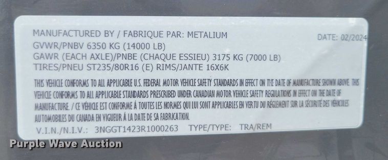 image for item EA2470 2024 Metalium Industries Lone Star roll off dumpster trailer