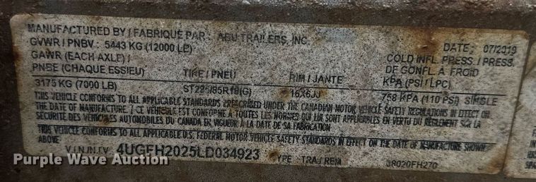 image for item EB2719 2020 ABU Trailers tilt deck equipment trailer