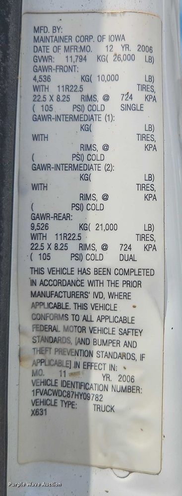 image for item EB8169 2007 Freightliner Business Class M2 utility / service truck