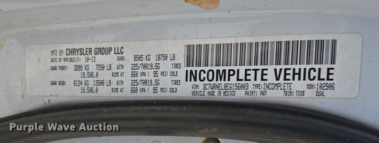 image for item ED2139 2014 Dodge Ram 5500 Crew Cab flatbed truck