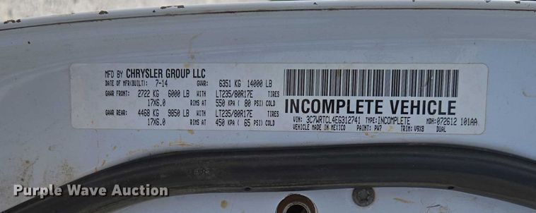 image for item ED2140 2014 Dodge Ram 3500 Crew Cab flatbed pickup truck