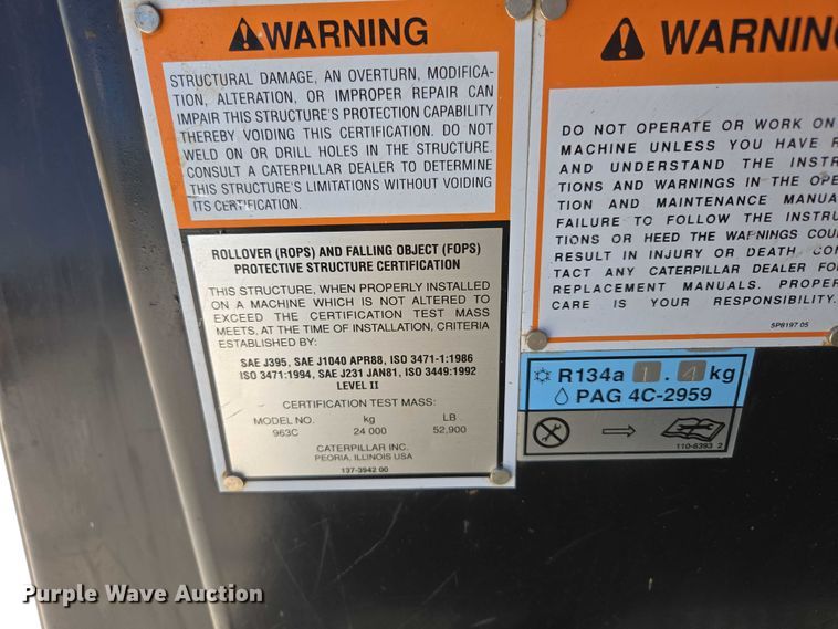 image for item ED2144 2002 Caterpillar 963C track loader