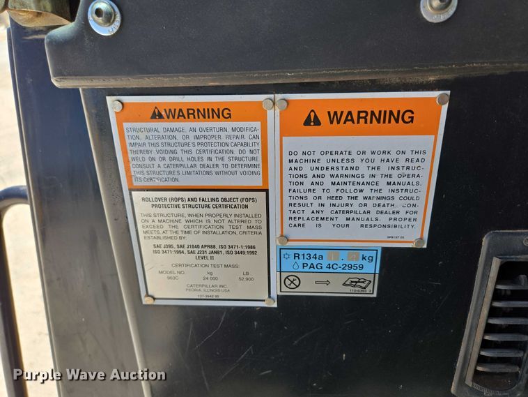 image for item ED2144 2002 Caterpillar 963C track loader