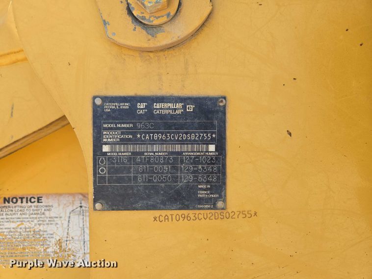 image for item ED2144 2002 Caterpillar 963C track loader