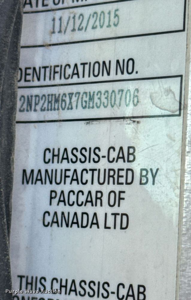 image for item ED5799 2016 Peterbilt 337 crane truck