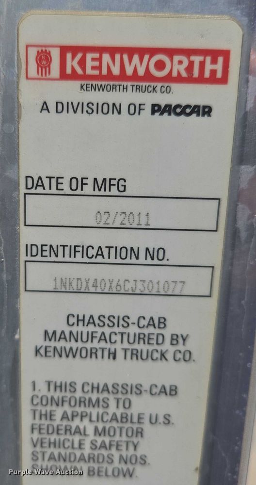 image for item EF1659 2012 Kenworth T800 dump truck