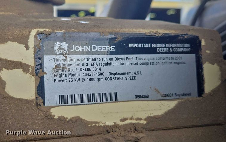 image for item EF1779 2001 Kohler 50RE0ZJ generator