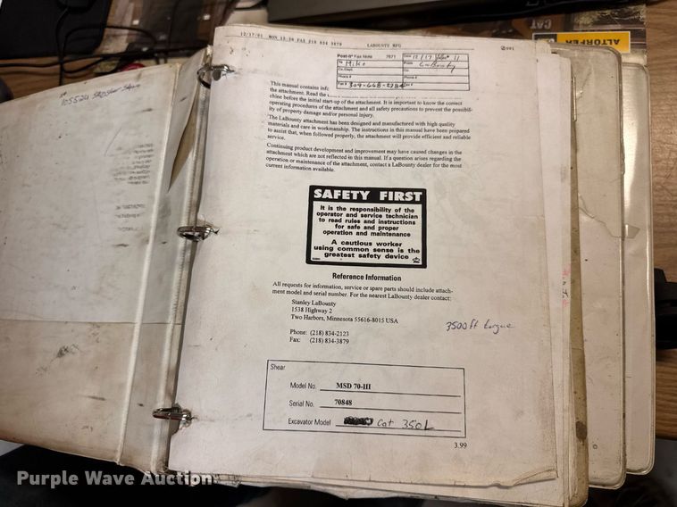 image for item EF2094 Labounty MSD70 excavator shear