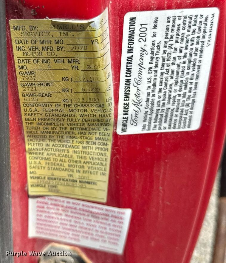 image for item EF2103 2001 Ford F550 dump truck