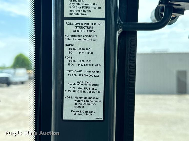 image for item EG5983 2015 John Deere 410L backhoe