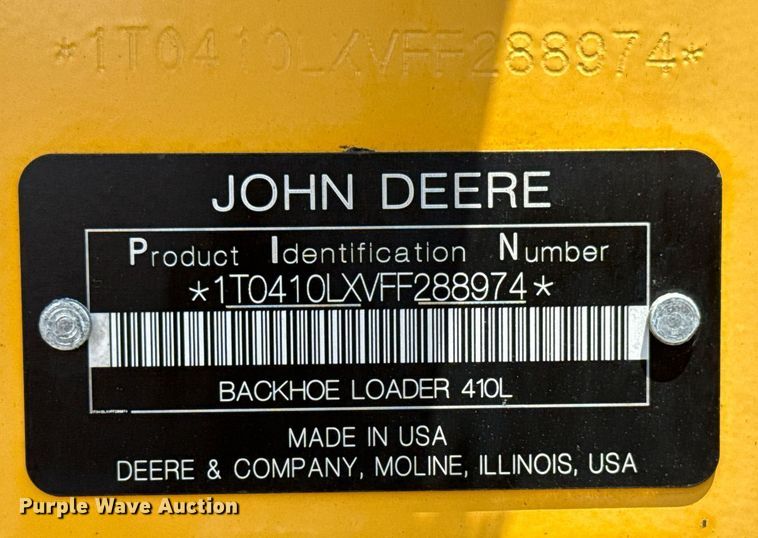 image for item EG5983 2015 John Deere 410L backhoe
