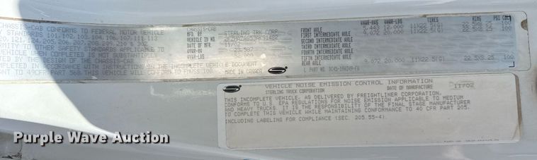 image for item EG6014 2003 Sterling Truck L9500  water truck