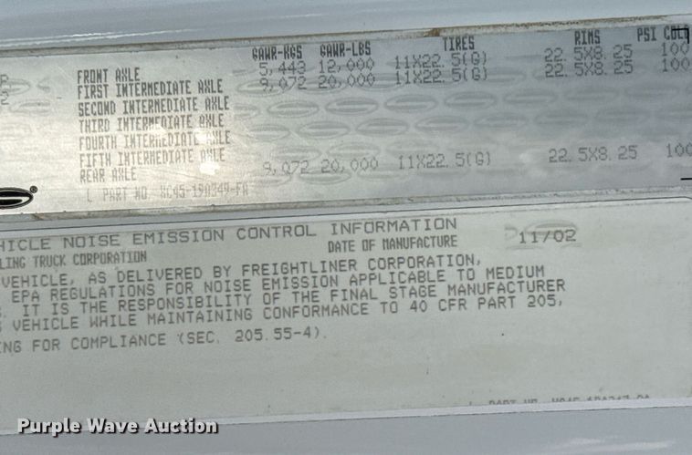 image for item EG6014 2003 Sterling Truck L9500  water truck