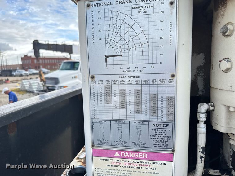 image for item EG6552 1997 Ford F800 crane truck
