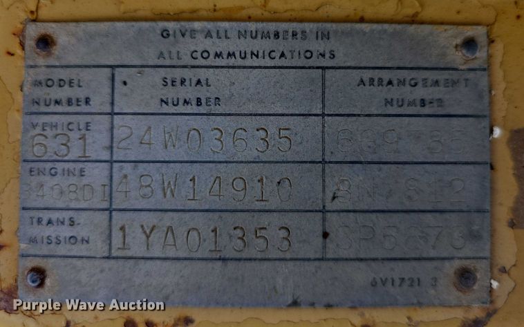 image for item EK5442 1983 Caterpillar 631D water wagon