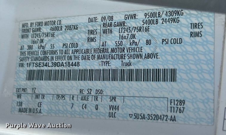 image for item EK8261 2009 Ford E350 Super Duty van with bucket lift