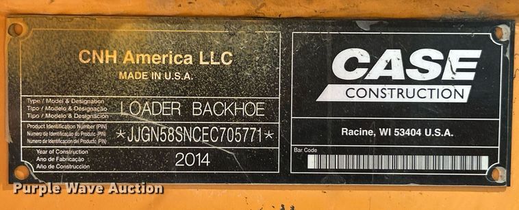 image for item EK8268 2014 Case 580 Super N backhoe