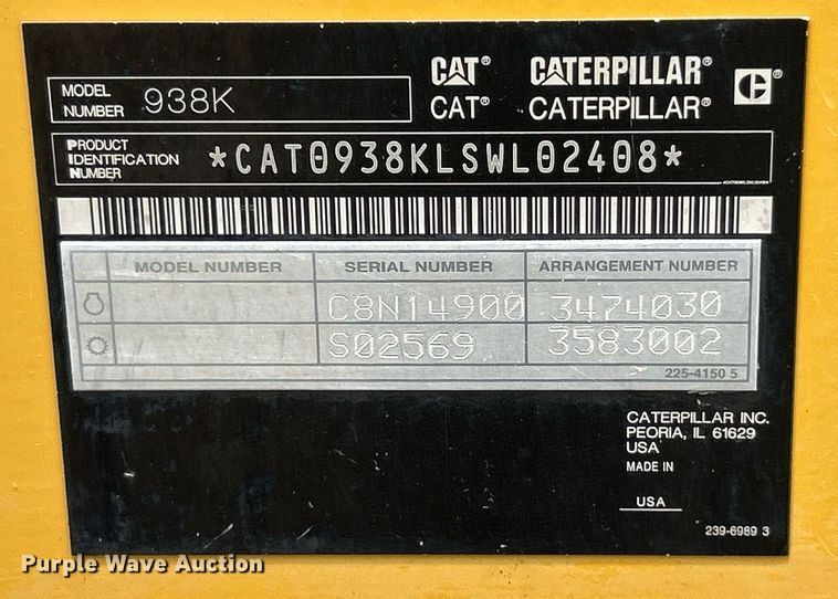 image for item EK8320 2014 Caterpiller 938K wheel loader