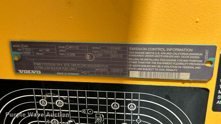 image for item EK8355 2016 Volvo DD120B double drum roller