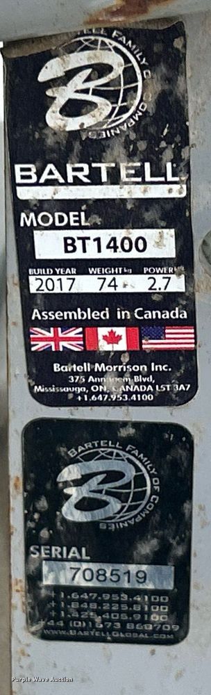 image for item EK8357 Bartell BT1400 plate compactor