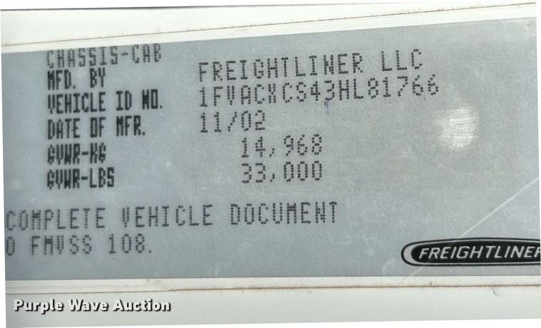 image for item EK8358 2003 Freightliner Business Class M2 dump truck