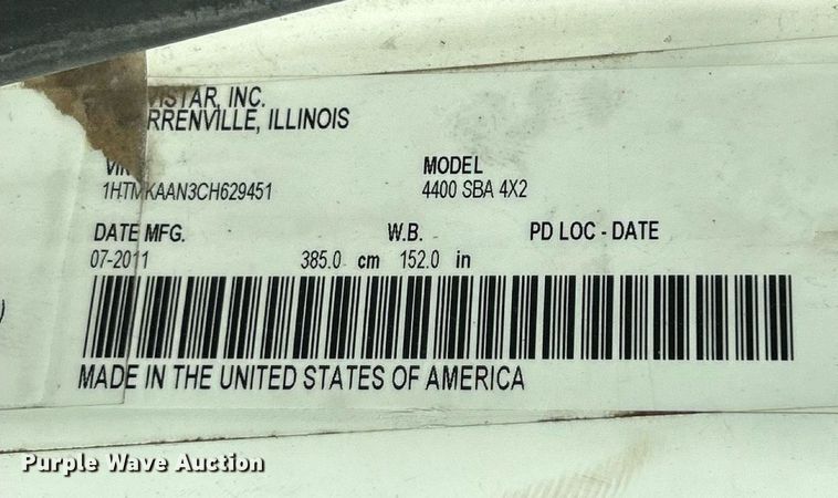 image for item EK8359 2012 International MA035 dump truck