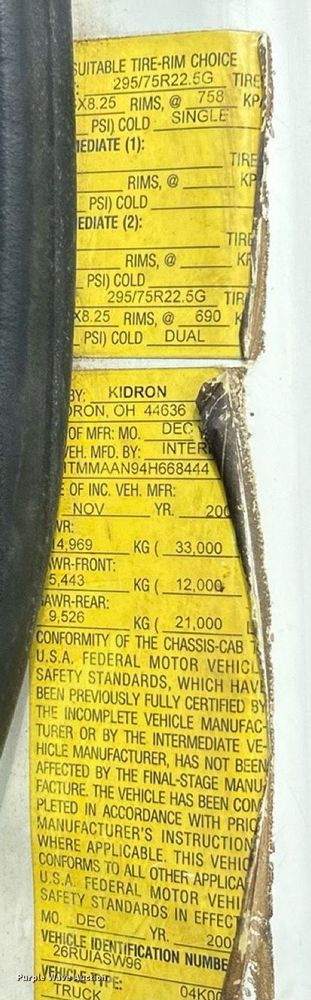 image for item EK8360 2004 International MA025 dump truck