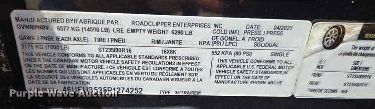 image for item EN2013 2023 Diamond C equipment trailer