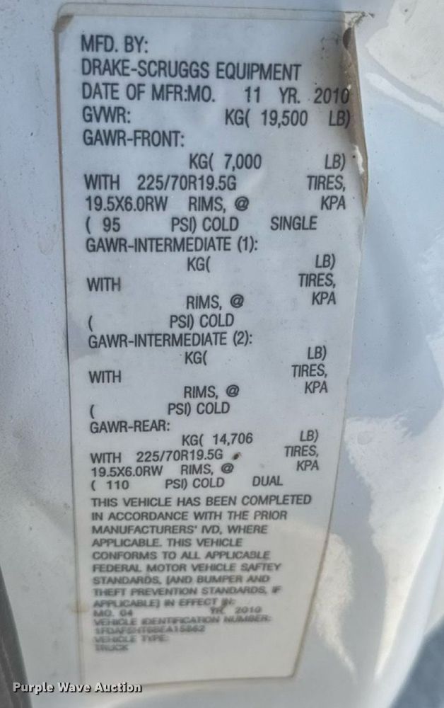 image for item EN4641 2011 Ford F550 XL bucket truck