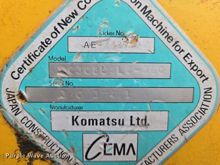 image for item EN8291 2012 Komatsu PC308USLC excavator