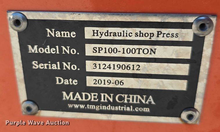 image for item EO1514 2019 Amoel SP100-100TONS shop press