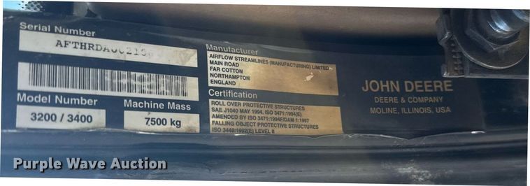 image for item ER2090 2002 John Deere 3400 telehandler