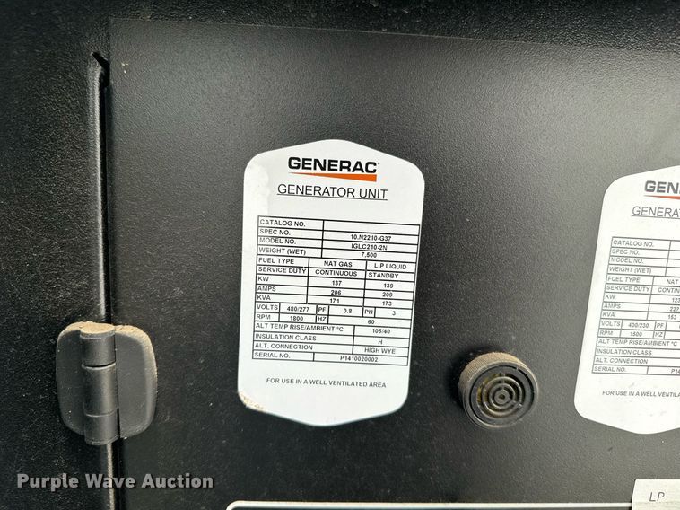 image for item ER2092 Aggreko IGLC210-2N generator