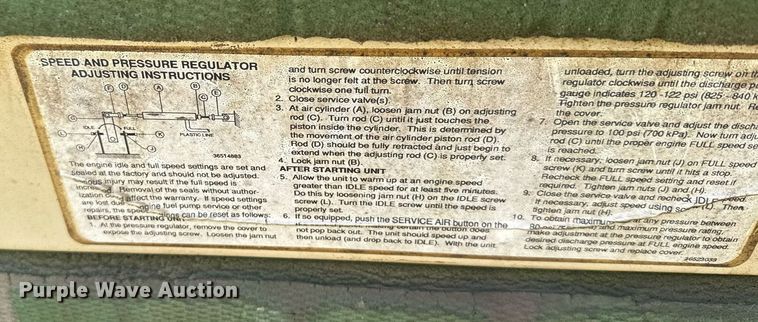 image for item ER2141 1995 Ingersoll-Rand P185WJD air compressor