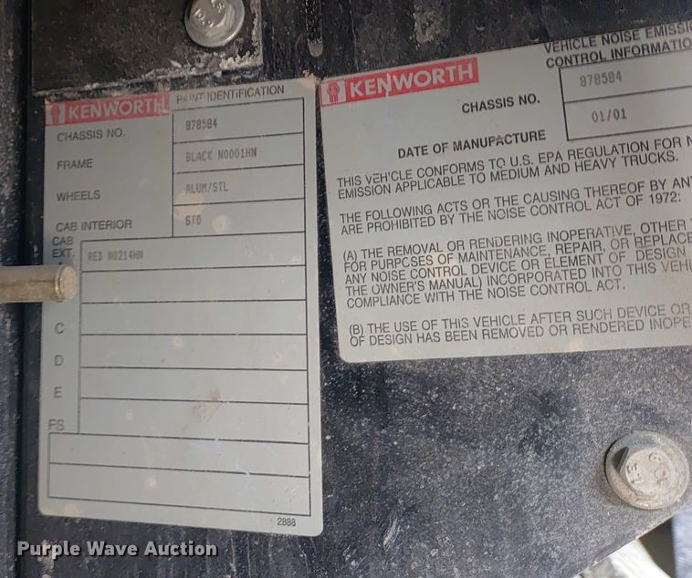 image for item ER2152 2001 Kenworth T800 ready mix truck