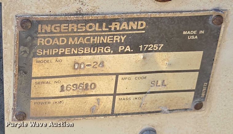 image for item FB9426 2002 Ingersoll-Rand DD-24 double drum vibratory roller