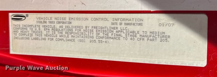 image for item DJ9371 2007 Sterling L7500 dump truck