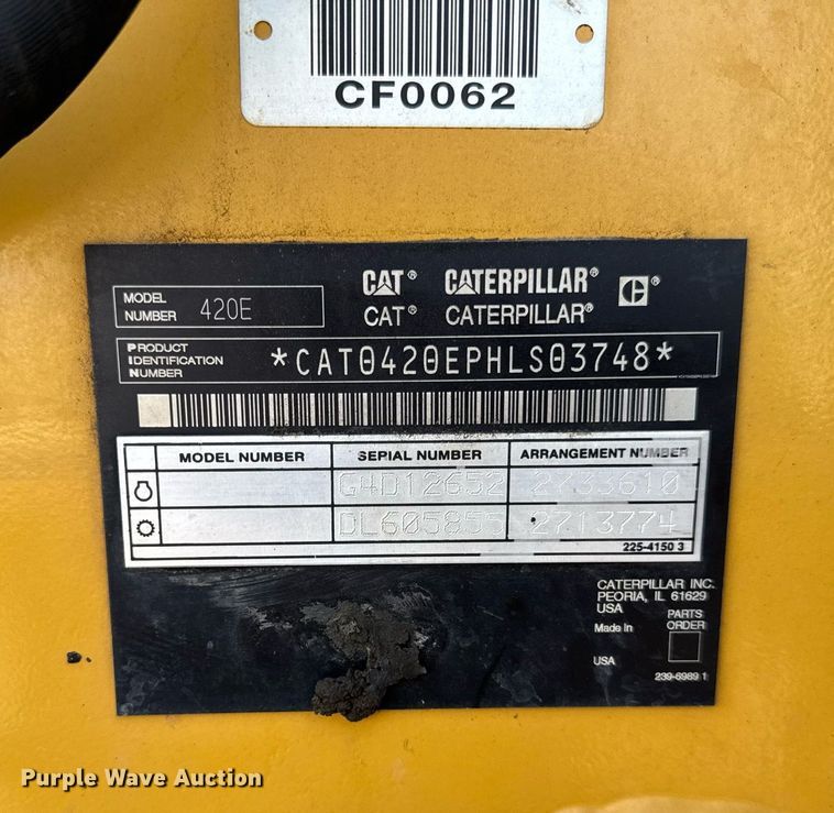 image for item DJ9534 2007 Caterpillar 420E backhoe
