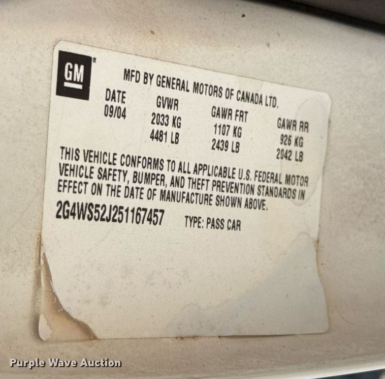 image for item DO7184 2005 Buick Century 