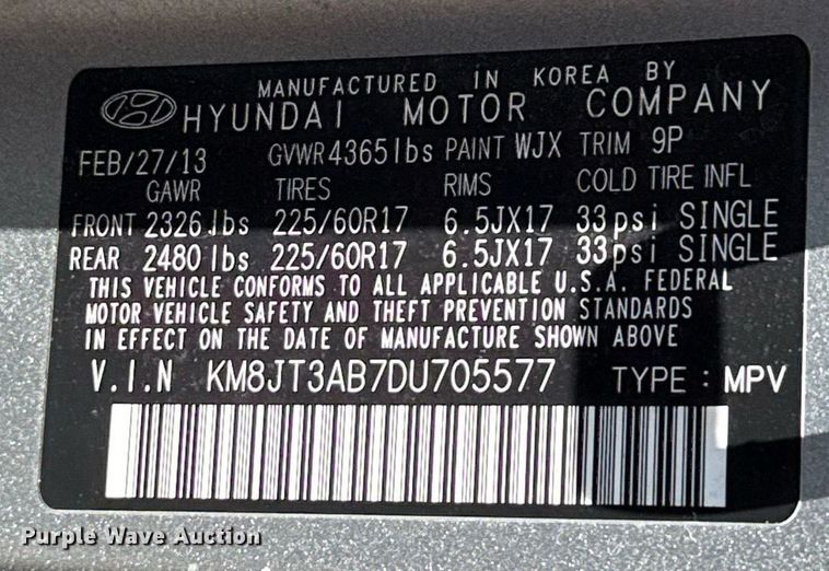 image for item DO7189 2013 Hyundai Tucson SUV