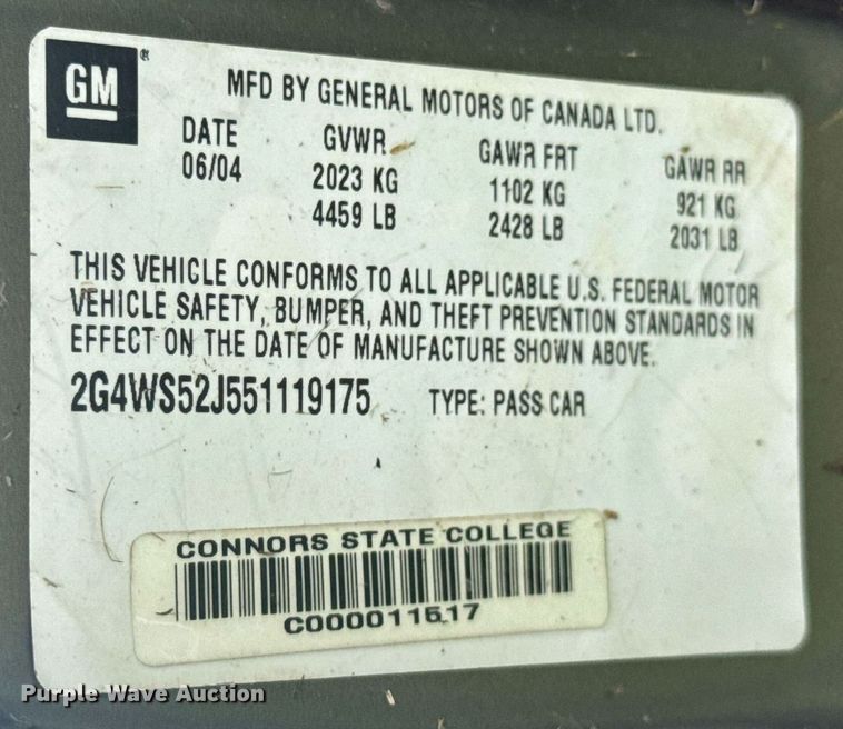 image for item DU9307 2005 Buick Century 