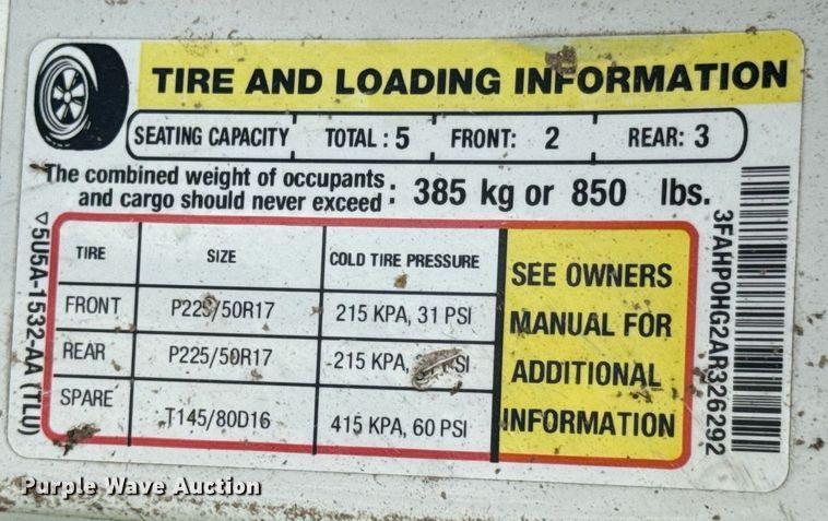 image for item DU9309 2010 Ford Fusion 