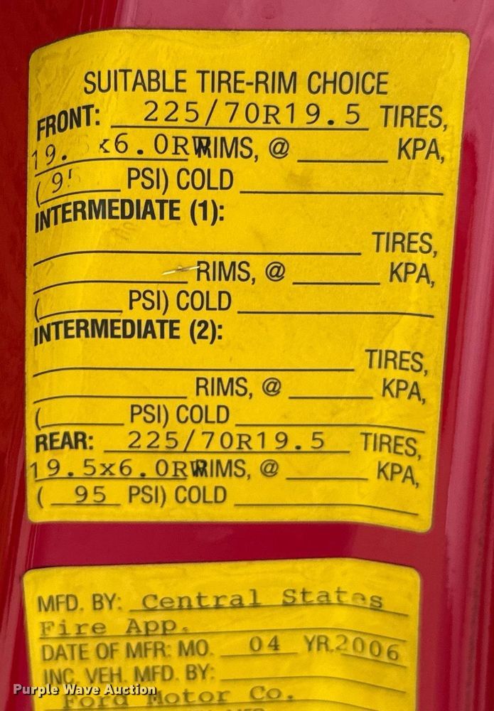 image for item DU9376 2006 Ford F550 pumper fire truck