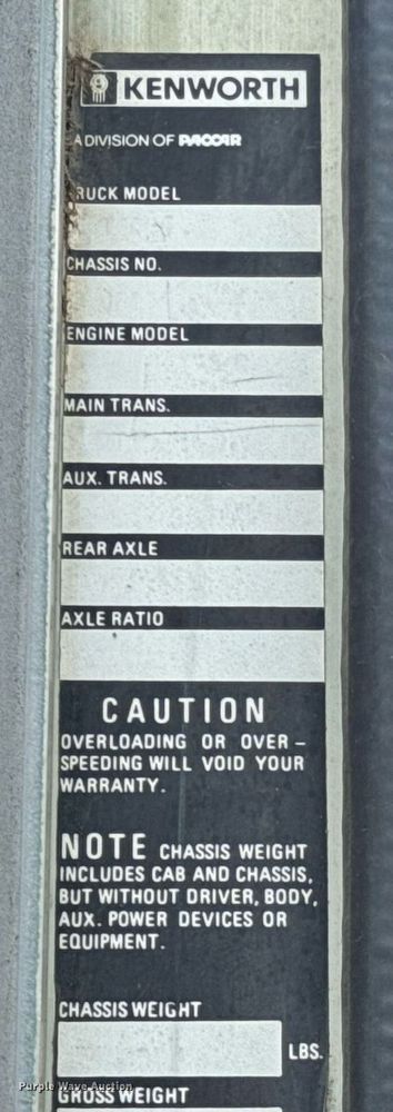 image for item DU9755 1988 Kenworth T60 semi truck