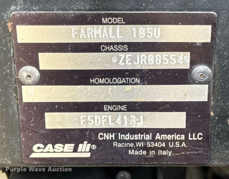 image for item DW3377 2014 Case IH Farmall 105U MFWD tractor