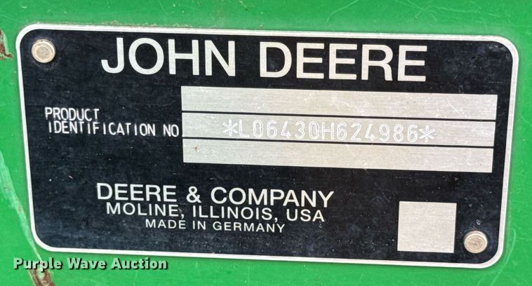 image for item DW3380 2009 John Deere 6430 Premium MFWD tractor