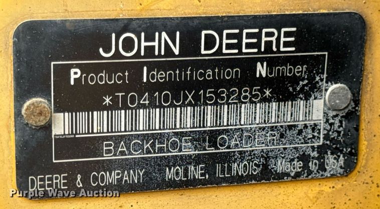 image for item DW3382 2008 John Deere 410J backhoe