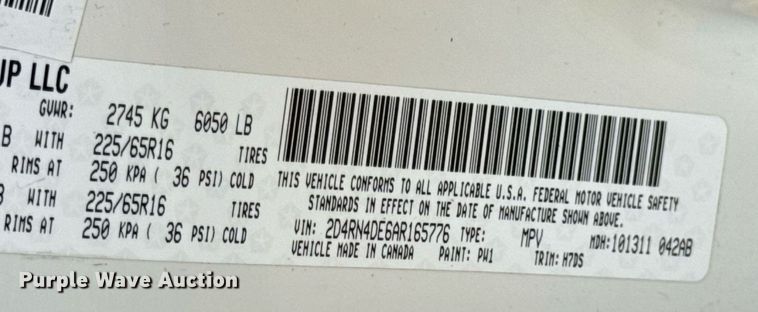 image for item DW3400 2010 Dodge Grand Caravan SE van