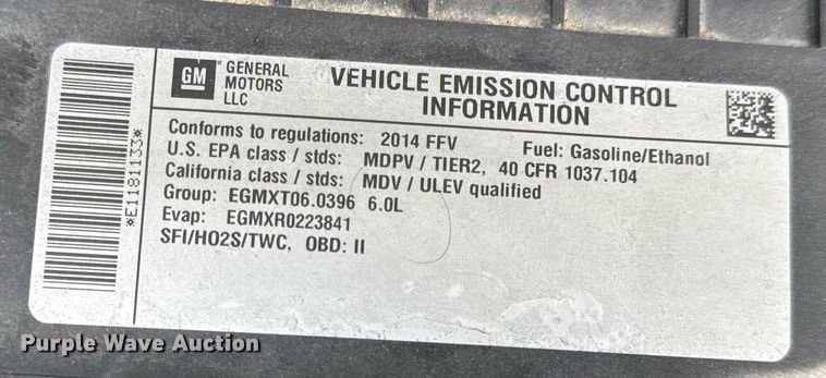 image for item DW3401 2014 GMC Savana G3500 van