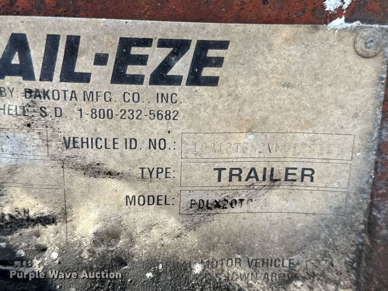 image for item DW3406 1997 Dakota  PDLX20TC31 tilt deck equipment trailer